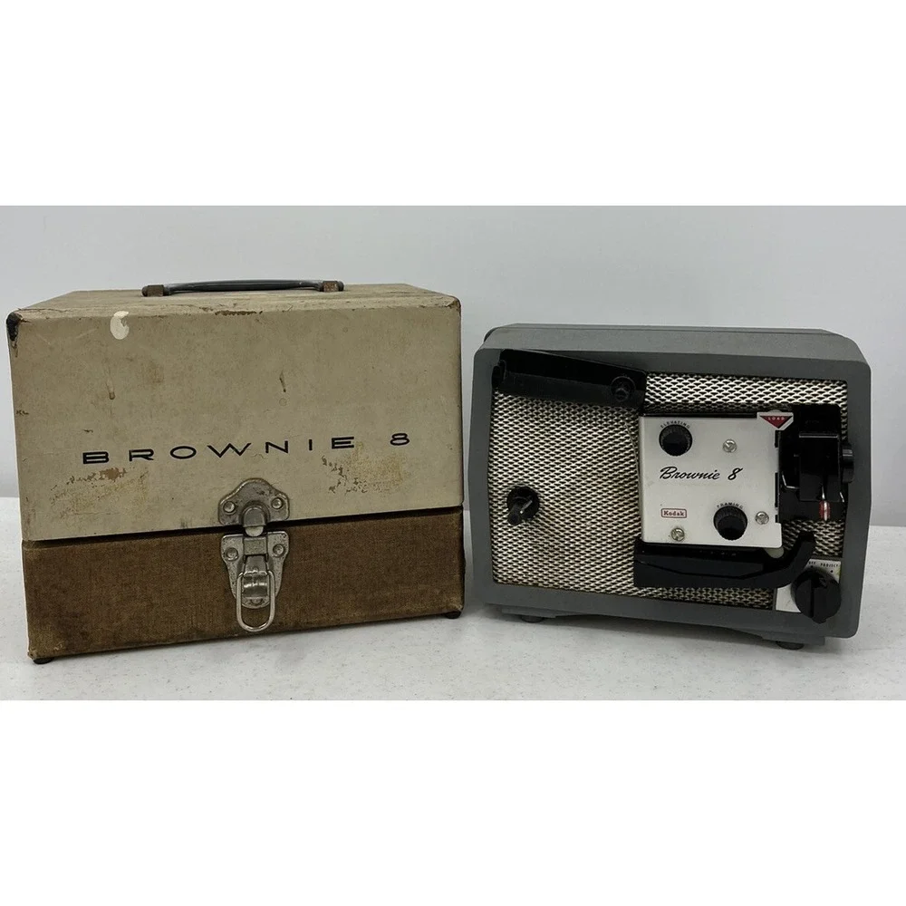 Vintage Kodak Brownie 8mm Projector With Carrying Case UNTESTED - Parts Repair